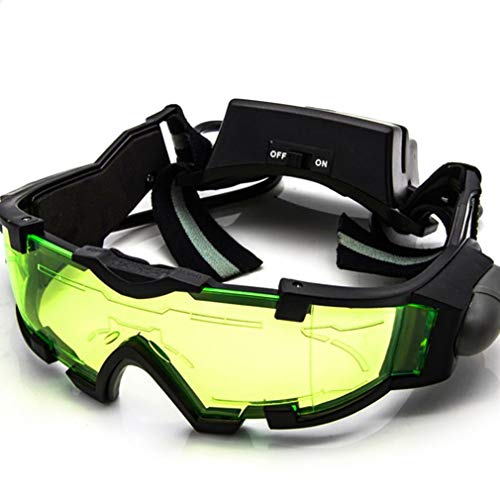 ShepoIseven Adjustable LED Night Vision Glass Goggles Motorcycle Motorbike Racing Hunting Glasses Eyewear with Flip-Out Light Windproof