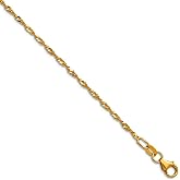 JewelryWeb 18k Solid Yellow Gold Polished 1.5mm Singapore Chain Necklace 20 Inch Chain Necklace for Women and Men