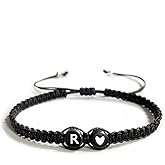 Heart Initial Bracelets 26 Letters Initial Charms Bracelet for Women Gifts A-Z Braided Bracelets Heart Link Handmade Rope Braided Adjustable Jewelry for Mom Daughter Birthday Jewelry Gift