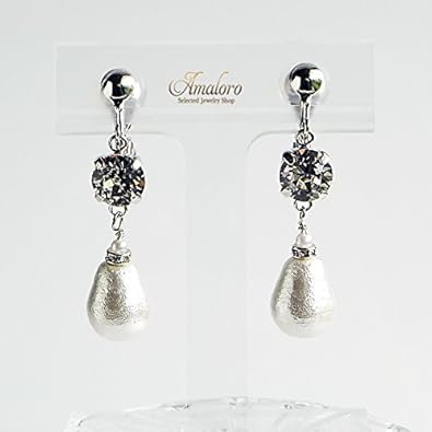 Amazon Amaloro 耳が痛くならないコットンパールビジューイヤリング