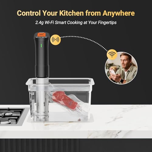 INKBIRD Sous Vide Machine ISV-200W Wifi Immersion Circulator Precision Culinary Cooker with Smartphone Control, Stainless Steel Design, Accurate Timer, 1000W Fast Heating for Perfect Meal Results