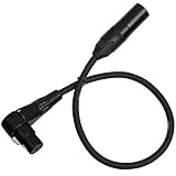 LyxPro 1.5 Ft Right Angle XLR Female to XLR Male Microphone Cable for Professional Microphones Connecting to Camcorders & DSLR Video Cameras - Black