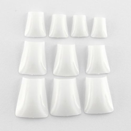 500 pcs White Crystal Duck Feet Style Duck Nail Tips Wide French False Nail Tips Acrylic Nail