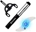 Portable Mini Bike Pump with LED Wheel Spoke Light - Quick Release Frame Mounted Micro Bicycle Tire Hand Pump Compatible with Presta Or Shrader Valves - Sturdy Aluminum