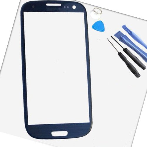 Adecco LLC Black New Front Outer Lens Glass Screen Cover Replacement For Samsung Galaxy Galaxy S4 SIV i9500