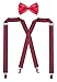 Pzle Men's Boys' Suspenders and Bow Tie Set Adjustable