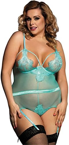 SheSmile Women Lingerie Strap Sleepwear Lace Transparent Plus Size Sexy Garter Belt