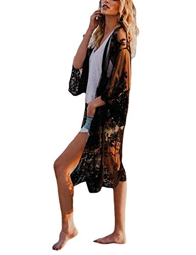 Bsubseach Women Black Sexy Lace Long 