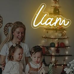 ATTNEON Liam Name Neon Sign,LED Liam Name Neon