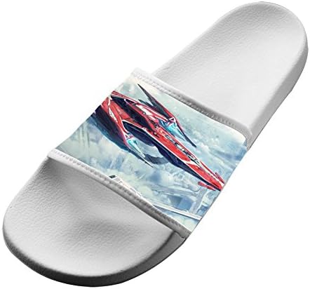 Heiyoua Fly Knit Slipper 3D Print Red Spaceship White 15 B(M) Us