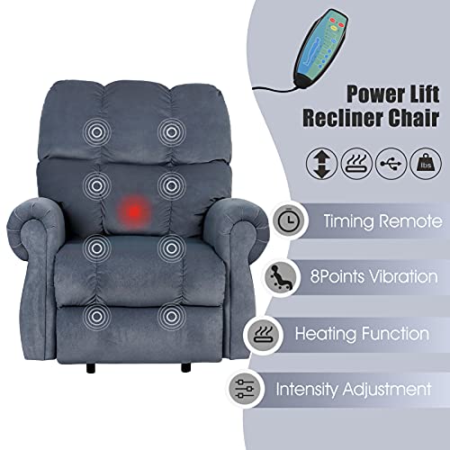 SELLERWE Electric Power Lift Recliner Chairs for Elderly, Massage Lift