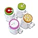 4 x 20oz Mason Jar Mugs with Handles, Lids, Reusable Straws, Fruit Patterned Stainless Steel Lids and Straws, Glass Drinking Cup Regular Mouth, BPA Free, Food Grade, Dishwasher Safe, 23 Bees