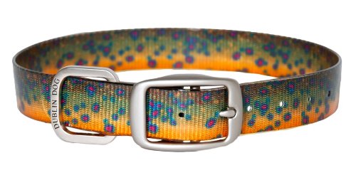 Dublin Dog Koa Collection Trout Series 12.5 by 17-Inch Dog Collar, Medium, Brook Trout