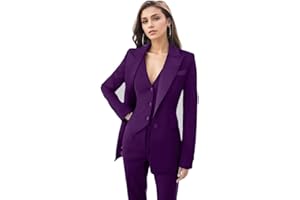 Womens Tuxedo 3 Piece Suit Sets for Women Blazer Pants Vest Set Womens Business Professional Outfits