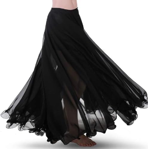 MUNAFIE Chiffon Belly Dance Skirt for Women Belly Dancing Costume