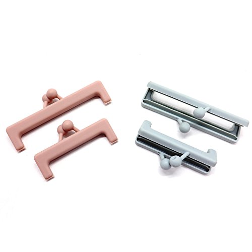 IDS Plastic Food Bag Sealing Clips, Fresh-Keeping Clamp Sealer , 4pcs, Pink, Blue