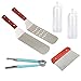 7-Piece Professional Grade Stainless Steel BBQ Grill and Griddle Spatula Set Great for Blackstone, Camp Chef and Other Flat Top Griddles (2 Spatulas, 1 Scrapper, 1 Tong, 1 Scrub Brush, 2 Bottles)