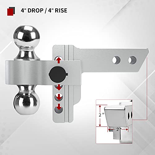 YITAMOTOR Hitches 4" Drop Adjustable Trailer Hitch Ball Mount Aluminum