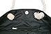 Beach Bag Tote Bags for Women Ladies Large Summer Shoulder Bag With Pocket Carrier Bag Flower (Black)