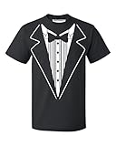 P&B Tuxedo White Funny Men's T-Shirt, 2XL, Black