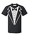 P&B Tuxedo White Funny Men's T-Shirt, XL, Black