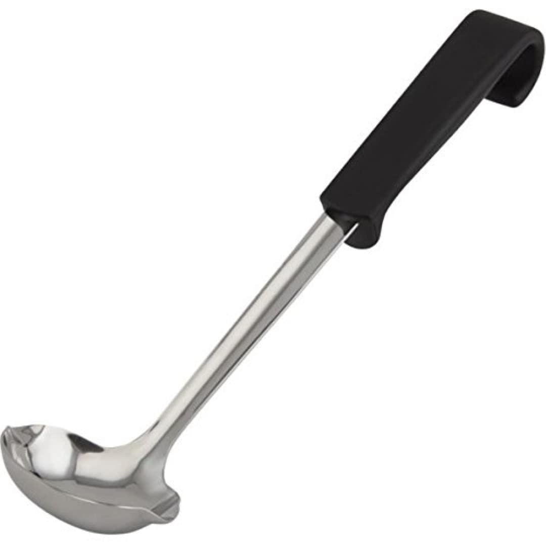 Genware NEV-577-07 Sauce Ladle with Plastic Handle, Black