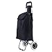 Giantex Shopping Trolley Dolly Grocery Cart Foldable W/Rolling Wheels Push Bag Condo Apartment Picnic Beach Travel Portable Folding Push Pull Grocery Utility Cart, Black