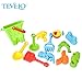 BIG Sand Bucket 12-Pcs Molds & Tools for Sand Boxes, Water Tables, Beach, Bath Tub, Pool or Kinetic Sand Toys For Baby, Kid and Toddler