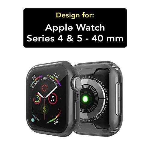 Case U Soft Flexible TPU Screen Protector Protective Case for Apple Watch Series 4 / Series 5 40mm - Black