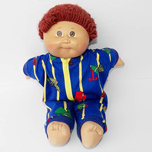 Cabbage Patch doll clothes fits 16" Boy, Includes One handmade Royal Blue Football Print Pant romper- NO DOLL