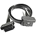 Diageng Low Profile Right/Left Angle OBD 2 II Extension with Flat Ribbon Cable 3'/1m