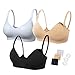 HOFISH 3 Pack Seamless Clip Down Deep V Neck Push Up Nursing Bra Maternity Bras 3PACK Inlcuding Extenders & Clips