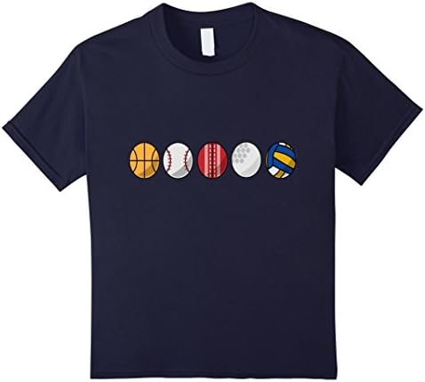 Kids Team Sports Balls T-shirt 10 Navy