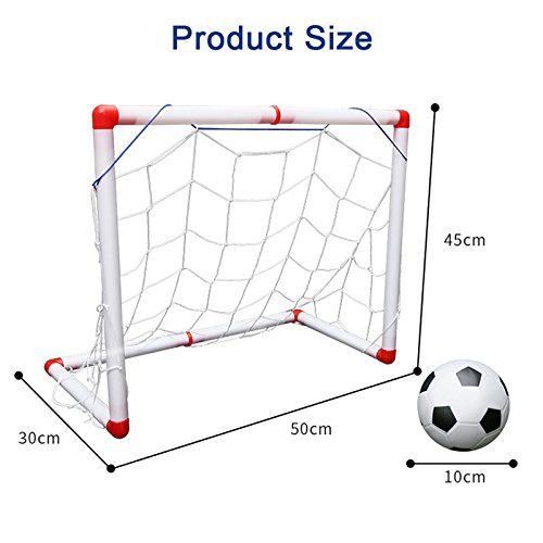 Pannow Mini Folding Football Soccer Ball Goal Post Net Set, Plastic Indoor Outdoor Soccer Multi-Sport Net with Hand Pump for Kids Sport Home Game Soccer Toy - Thumbnail 6