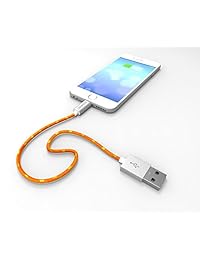 pawtec [Apple MFi Certificado] Lightning Cable 3,3 pies 1 metro Nylon Trenzado Premium para iPhone 6 Plus 6 5S 5 C 5, iPad Air Air 2 iPad mini Mini 2 Mini 3 iPod, Anaranjado mandarina