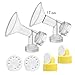 2X 17 mm One-Piece Breastshieldm Extra Small w/Valve, Membrane Compatible with Medela Breast Pumps (Pump in Style, Lactina, Symphony); Made by Maymom Non-Detachable Clear