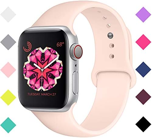For Apple Watch Band 38mm 42mm, Sport Bands Soft Silicone Replacement Straps for iWatch Apple Watch Series 3,2,1- S/M M/L