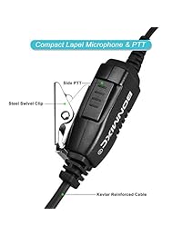 Auriculares BONMIXC Walkie Talkie, auricular de bucle de oreja con anillo en C de 3,5 mm / 2,5 mm con PTT y micrófono compatible con Kenwood ProTalk FreeTalk y radios de dos vías Baofeng (paquete de 2)