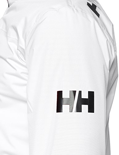 Helly Hansen Men's Crew Hooded Midlayer Fleece Lined Waterproof Raincoat Jacket, 001 White, X-Large
