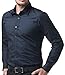 PJ PAUL JONES Men's Navy Blue Dress Shirt Formal Shirts Slim Fit Dress Shirt Long Sleeve (L)