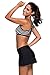EVALESS Women's Solid Black Waistband Skirted Bikini Bottom Swimdress Medium Size