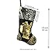 WEWILL 18'' Luxury Gold Christmas Stockings Shiny Bag for Kids, Family, Set of 3,Santa, Snowman, Reindeer