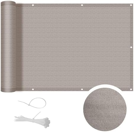 Cool Area HDPE Balcony Privacy Screen Windproof Anti-UV Taupe 80x300cm