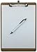 Pen Holder Clipboard, Letter Size, Low Profile Clip, Hardboard, 6-Pack (Pen Included)