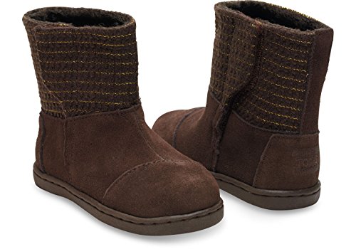 TOMS Kids Unisex Suede Metallic Nepal Boot (4 M US Infant, Chocolate Suede)