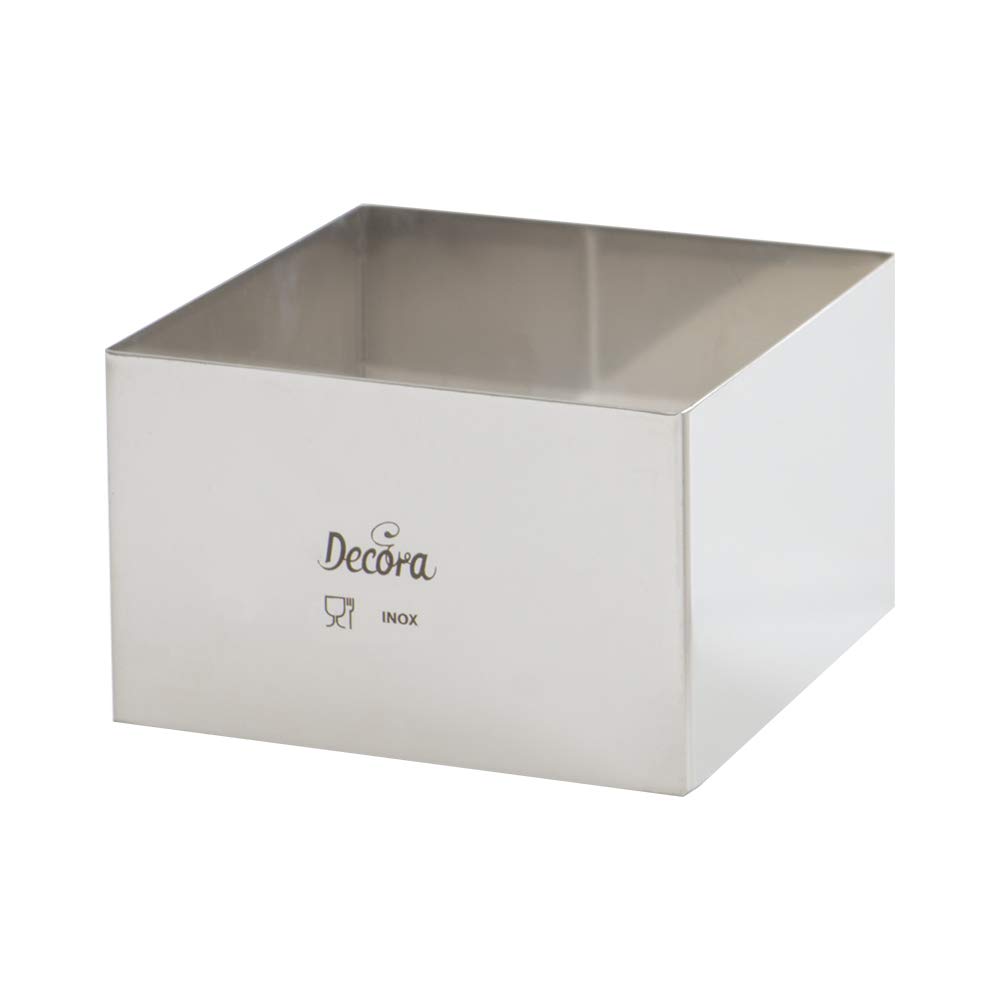 Decora 63788 Stainless Steel Square Shape, Silver, 22 x 22 x 6 cm