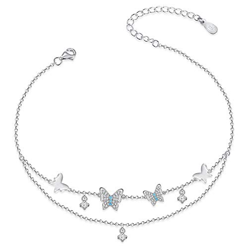 Download Attractto Butterfly Anklet For Women 925 Sterling Silver Layered Ankle Bracelet Adjustable Foot Anklets Jewelry Gifts For Women Wife Girls Pricepulse
