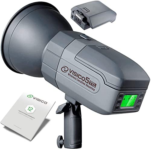 VISICO Vision 5 400W Li-ion Battery Powered (500 Full Power Flashes) Outdoor Studio Flash Strobe with 2.4G System, High Speed Sync 1/8000s, TTL Flash, Bowens S-Fit Flash for Location Shooting