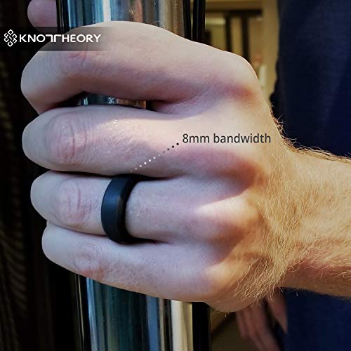 Silicone Wedding Ring for Men and Women Black 6mm - Size 9 Rubber Wedding Rings Band - Ideal Athletic Husband Gifts from Wife - Enhanced Style, Safety, Comfort for Gym, Work, Sports, Travels - Thumbnail 7