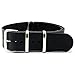 20mm Soft Pu Leather Pin Buckle Wrist Watch Strap Band Spring Bars Black